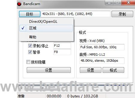 bandicam_窗口录制设置